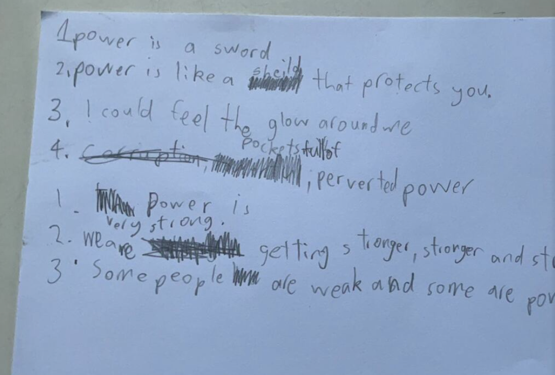 Early writing sample from a Year 2 student